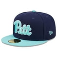 thumbnail image 3 of Men's New Era Navy/Light Blue Pitt Panthers 59FIFTY Fitted Hat, 3 of 6
