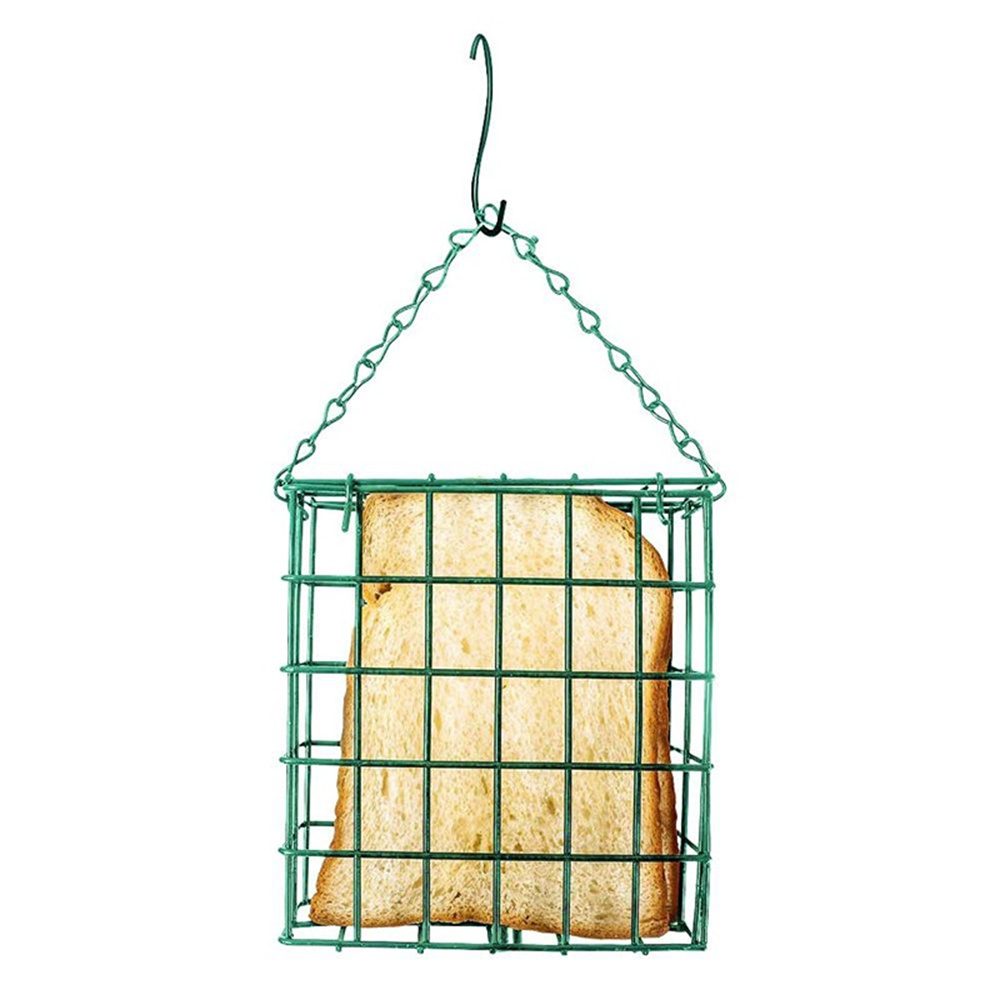 Green Square Bread Block Bird Feeder Outdoor Bird Food Device Suet