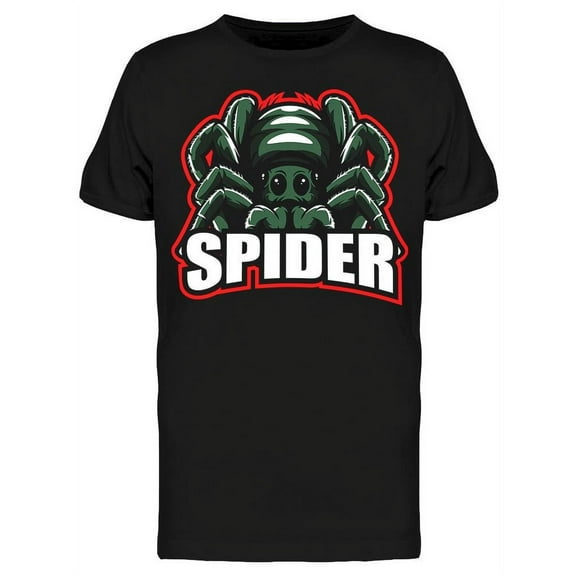 Frontview Green "spider" Design T-Shirt Men -Image by Shutterstock, Male Small