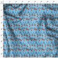 thumbnail image 4 of Soimoi Blue polyester Crepe Fabric Artistic Tree & Wolf Animal Decor Fabric Printed Yard 42 Inch Wide, 4 of 5