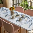 thumbnail image 3 of Navy Blue Eucalyptus Leaves Table Cloths for 8 Foot Rectangle Tables, Retro Country Leaf Botanical Patio Waterproof Elastic Fitted Tablecloths, Washable Rectangular Table Cover for Camping, 3 of 8