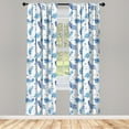 thumbnail image 3 of Ambesonne Feather Curtains, Watercolor Quill Motifs, Pair of 28"x84", Pale Blue and White, 3 of 5