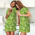 thumbnail image 4 of Wukai St. Patrick's day1 Print Women's Loose Short Sleeve Nightgown, Soft Sleep Dress for Comfortable Relaxation, Casual Lounge Wear, 4 of 6