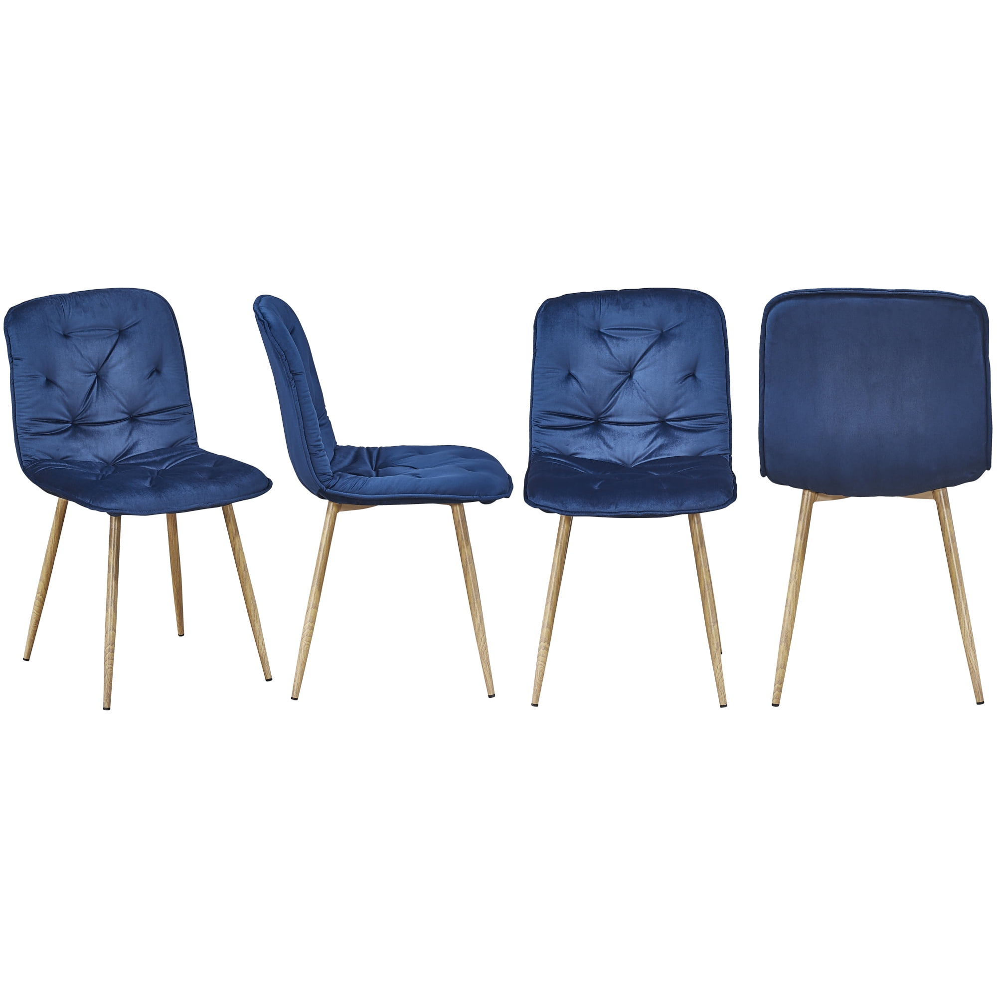 Kepooman Modern Mid Century Upholstered Dinning Chairs, Set of 4, Blue Kepooman Modern Mid Century Upholstered Dinning Chairs, Set of 4, Blue