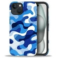 thumbnail image 2 of FKBRCL4U Compatible with iPhone 15 Matte Case, Abstract Blue White Camouflage Pattern for Girl Full Body Design Soft Silicone Drop Shock Scratch Protection for iPhone 15, 2 of 7