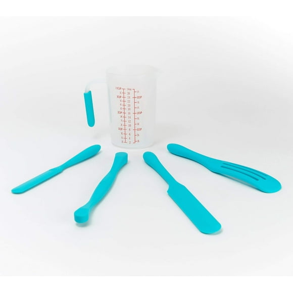 Mad Hungry 5-Pc Silicone Spurtle Baking Prep Set w/Measuring Cup (Renewed)