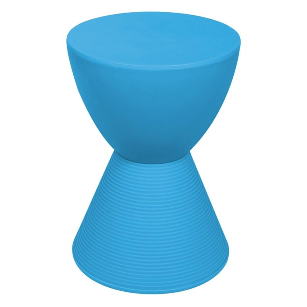 LeisureMod Side Table Modern Hourglass End Table Compact Accent Drum Table with Removable Lid for Storage Indoor and Outdoor Use Boyd Series in Blue