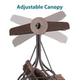 thumbnail image 6 of MCombo 3-Seat Outdoor Patio Swing Chair Cushioned with Adjustable Backrest and Canopy, Pillow, Brown, 6 of 9