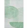 thumbnail image 2 of HomeRoots 655832 5 x 8 ft. Green & Ivory Geometric Transitional Washable Machine Made Rectangle Area Rug with UV Protection, 2 of 8
