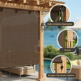 thumbnail image 4 of Vicllax 12'Wx8'H Outdoor Roller Shades, Cordless Patio Blinds for Patio Porch Crank Operation Sun Blocking, Mocha, 4 of 9