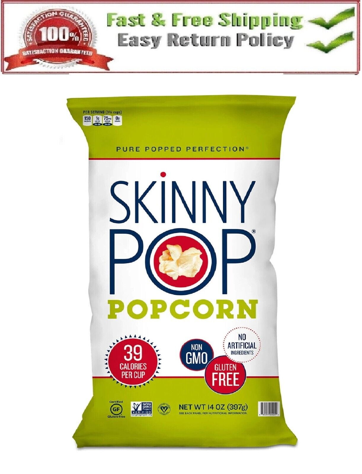 SkinnyPop Original Popcorn Value Size Bag (14 oz.)