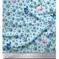 thumbnail image 1 of Soimoi Georgette Viscose Fabric Butterfly & Flower Printed Craft Fabric by the Yard 42 Inch Wide, 1 of 3
