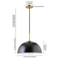 thumbnail image 5 of Pemberly Row Contemporary 16" Matte Black/Brushed Brass Metal Pendant, 5 of 8