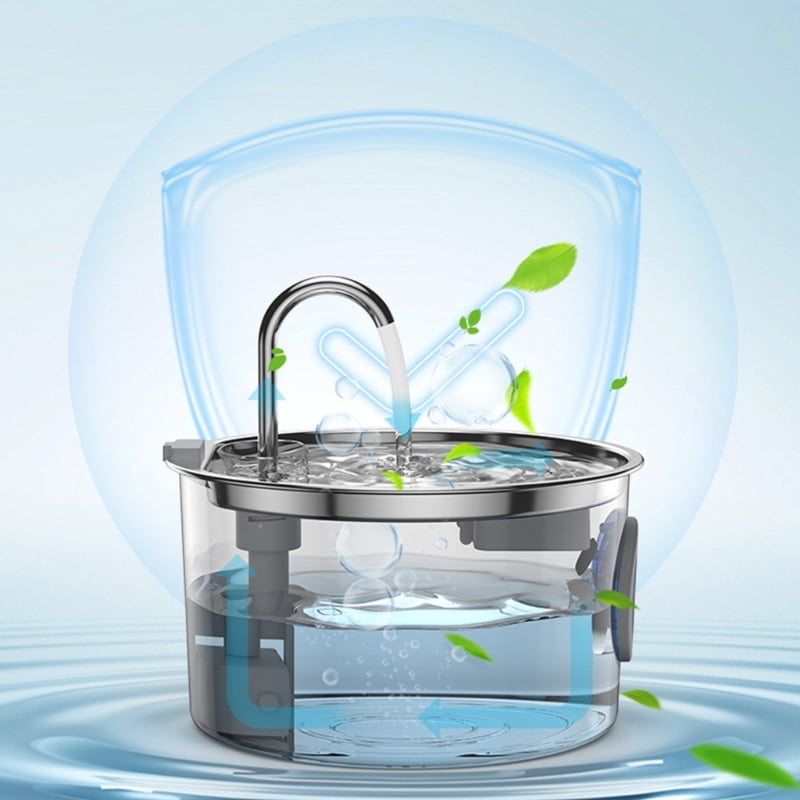 MultiStage Filtration Pet Water Fountain 3.2L Stainless Steel Automatic USB Water Dispenser For Dog Cats Low Noise Pumps