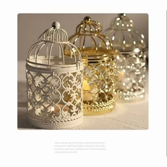 Beiou Decoration Moroccan Lantern Taihua Candlestick Old Fashioned Decoration Silver Gold