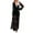 Black, variant on ANINEO Womens V-Neck Button Fashion Lace Long Dress Long Sleeve Wave Dress
