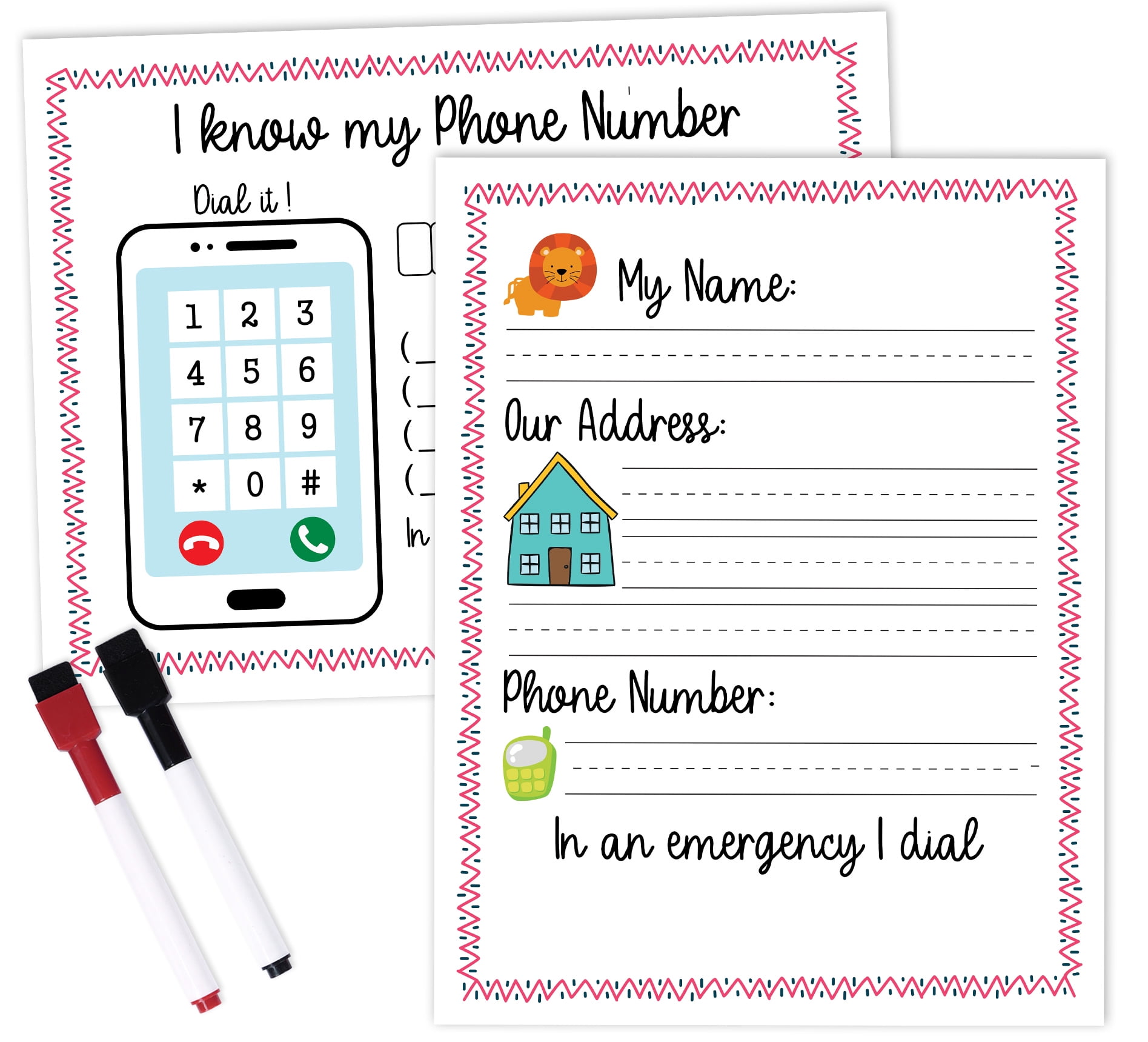 Inkdotpot Dry Erase Practice Worksheet I know my address, I know my