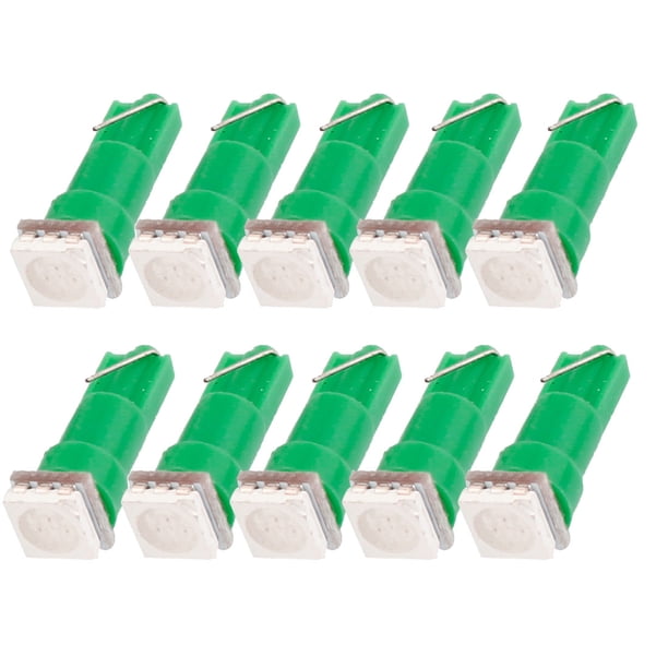 10Uds Luz de Panel Tablero T5 Led Verde 1 SMD 5050 Bombilla Interior de Coche Camión