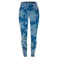 thumbnail image 4 of Women Christmas Outfit Festive Snowflake Print Ladies High Waisted Workout Leggings for Yoga Fitness and Exercise Comfort Blue 2XL, 4 of 4