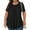 Black1, variant on Fnooota Plus Size T Shirts for Women, Short Sleeve V Neck Loose Fit Summer Tops Brown Size 2XL
