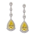 thumbnail image 4 of Lafonn Red Carpet Sterling Silver Platinum Plated Lassire Canary Earrings (18 CTTW), 4 of 5