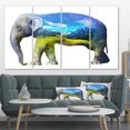 thumbnail image 1 of Illustration Double Exposition d'Éléphant - Grande Impression sur Toile d'Art Animalier, 1 of 4
