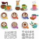 thumbnail image 1 of Troqueles para arte con café latte, troqueles para hacer tarjetas con forma de taza de café, plantillas para troqueles de metal, troqueles para tarjetas, álbumes de recortes, plantillas para repujado., 1 of 9