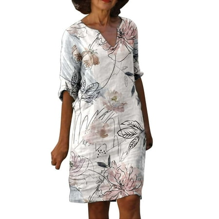 

Maxi Dress for Women Womens Dresses Fashion Women Summer Retro Leisure Pullover Print Sexy Short SleeveDress Long Sleeve Dress for Women Summer Dresses Womens Dress Pants Summer Savings White M