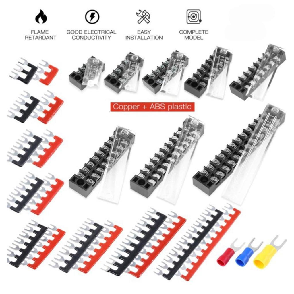 124pack Versatiles Insulated Terminals Block 600V 15A Double Row Design for Various Electrical Device Compatibility