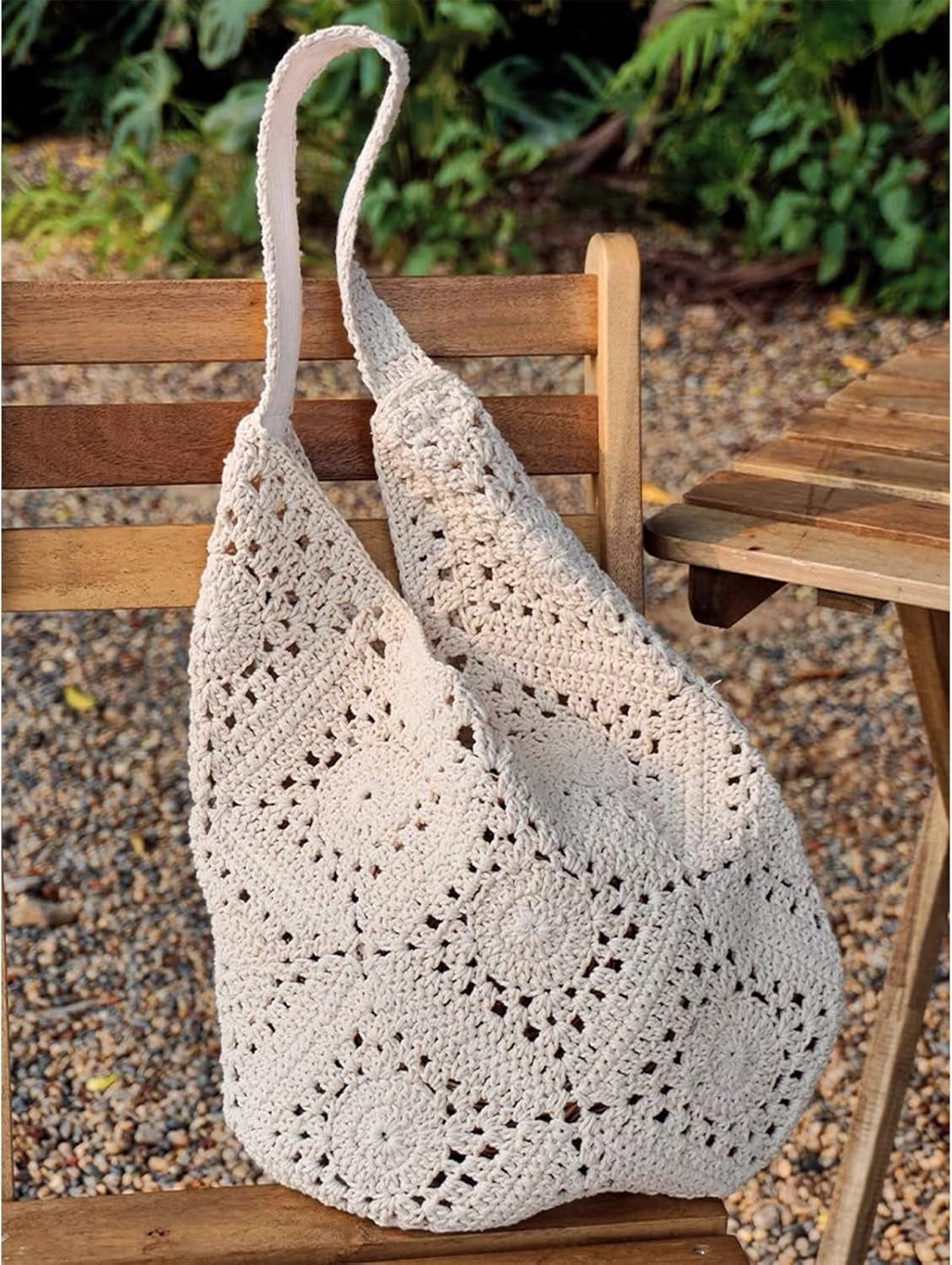 Crochet Beach Bag Beach Bags for Women Soft Summer Beach Tote Woven Purses for Summer Vacation