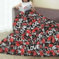 thumbnail image 6 of Fuzoiu Graffiti Valentine Day Print Ultra-Soft Micro Fleece Blanket,All Seasons Flannel Throw, Lightweight Blanket for Bed, Sofa, Couch, Movie Night, Camping, and Travel-40"x30", 6 of 7