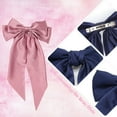 thumbnail image 5 of 8Pcs Big Bow Hair Clips, French Barrette with Long Silky Satin Ribbon, Solid Color Large Hair Bow Pins Bowknot Hair Slides Accessories for Women Girls Lolita Party Mother's Day Gift, 5 of 7