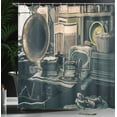 thumbnail image 4 of Ambesonne Antique Shower Curtain, Old Store Gramophone, 69"Wx70"L, Sepia, 4 of 5