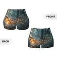 thumbnail image 5 of Haiem Magical Butterfly In Forest No Front Seam Biker Shorts for Women Yoga Workout Gym Bike Shorts with Tummy Control Moisture-Wicking-XX-Large, 5 of 9