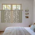 thumbnail image 3 of Japanese Tier Curtains 54 Inch Length, Grey Simple Traditional Flowers Leaves Pattern Cafe Short Curtains for Bathroom Over Sink, Small Kitchen Curtain Light Filtering Drapes 2 Panels 27.5"Wx54"L, 3 of 8