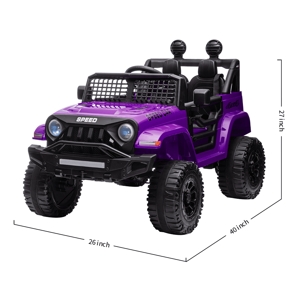 BKIRNP Kids Electric Car Ride on Cars 12V Powered 4-Wheel Battery Car 3mph w/Remote Control MP3 LED Bluetooth Music for Kids 2+