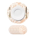 thumbnail image 1 of 8Pcs Manteles Redondos Desechables Rosa Dorado, 13" Decoraciones de Mesa con Brillos Metálicos, 1 of 6