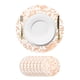 thumbnail image 1 of 8Pcs Manteles Redondos Desechables Rosa Dorado, 13" Decoraciones de Mesa con Brillos Metálicos, 1 of 6