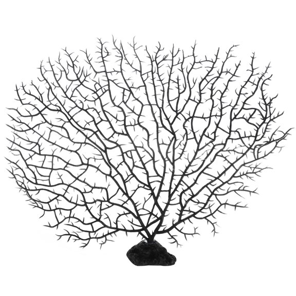 1 pieza de decoración colorida de arrecife de coral, mini decoración de coral falso para decoración de acuario, negro, 30x26 cm