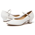 thumbnail image 4 of Danzcue Adult 1.5 Inch Character Dance Shoes, White, 7.5 M, 4 of 4