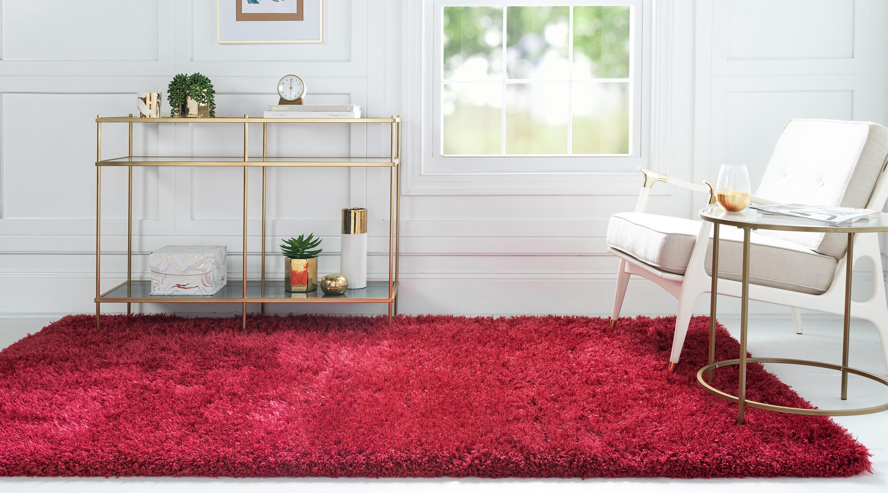 Unique Loom Marilyn Monroe Opulence Shag Collection Area Rug - (5' 1" x 8' Rectangle Lipstick)