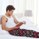 thumbnail image 5 of Fotbe red Minimalist Snowflake Pantalones de Pijama para Hombre, Pantalones de Dormir, Pantalones de Casa con Cintura Ajustable y Bolsillos-XX-Large, 5 of 6