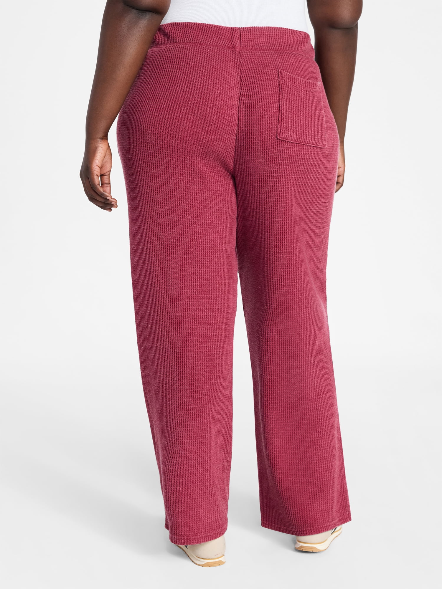 Terra & Sky Women's Plus Waffle Knit Pants, Sizes 0X-4X