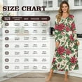 thumbnail image 7 of SEANATIVE Women's Sleepshirts Long Sleeve Cozy Button Front Nightshirt Long Length Pajama Dress Holiday Night Gown for Sleep Bedtime Home Christmas Party, 3XL, Poinsettia Flower, 7 of 7