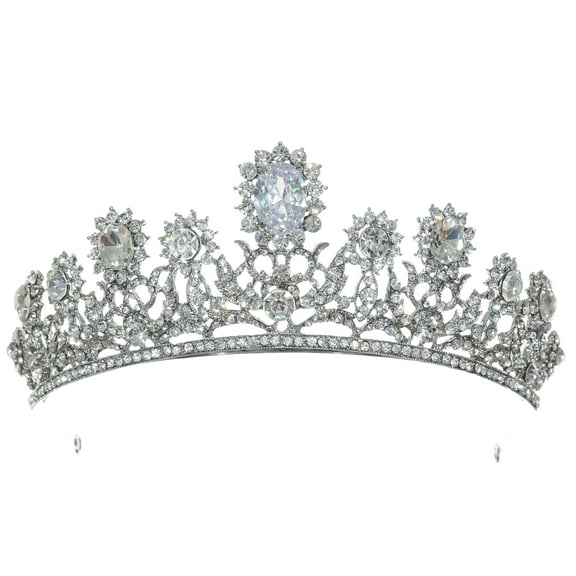SAMKY Elegant Rhinestone and CZ Crystal Bridal Tiara Crown for Weddings and Pageants