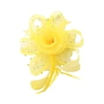 thumbnail image 1 of Minnieouse Hermoso detalle flor pluma diadema tocado mujeres flor malla plumas clip único Accesorio para el cabello amarillo, 1 of 6