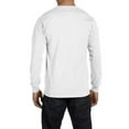 thumbnail image 4 of Hanes Essential-T Men's Long Sleeve T-Shirt | Soft Crew Neck 100 Cotton Tee, White, Size XL, 5 oz, 4 of 5