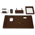 thumbnail image 1 of Chocolate Brown Leather 8-Piece Desk Set, 1 of 1