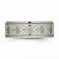 thumbnail image 3 of Titanium 8mm Satin and Polished Scroll Design Band Size: 13; for Adults and Teens; for Women and Men, 3 of 6