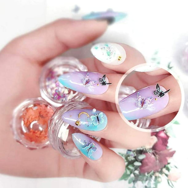 WESTOCEAN Nail Sticker, DIY Manicure Decoration Simulation Mini Butterfly Nail Art Decoration Sticker - 7# WESTOCEAN Nail Sticker, DIY Manicure Decoration Simulation Mini Butterfly Nail Art Decoration Sticker - 7#